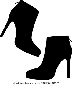 Womens ankle boots with stiletto heels. Vector image.