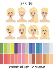 Women's appearance by colortype - Spring with approach colors and hairstyles