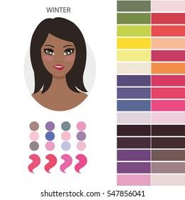 Women's appearance by colortype - Winter with approach colors and make up