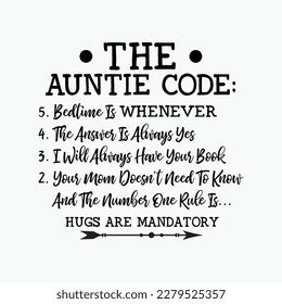 Womens The Auntie Code dunny t-shirt design