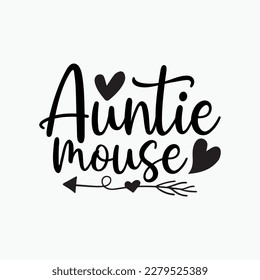 Womens Auntie Mouse Tee Auntie Mouse Heart Funny Gift