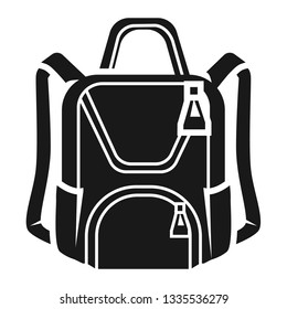 Womens backpack in front icon. Simple illustration of womens backpack in front vector icon for web design isolated on white background