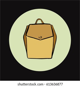 Women's backpack hand drawn vector