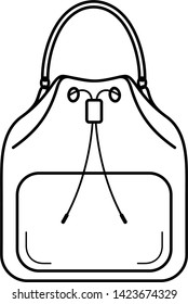 Women's backpack. Vector outline icon isolated on white background.