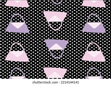women's bag background with white polka dots