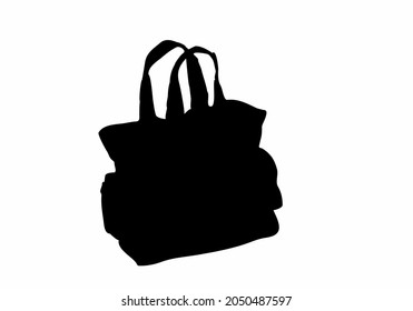 
women's bag, black and white line drawing of women's bags