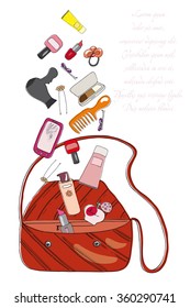 Women's bag and cosmetics