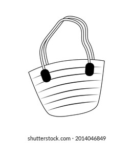 Women's bag in doodle style. Flat vector illustration