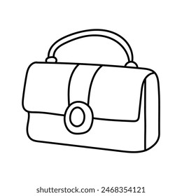 Women's bag in doodle style. Vector isolated on white background
