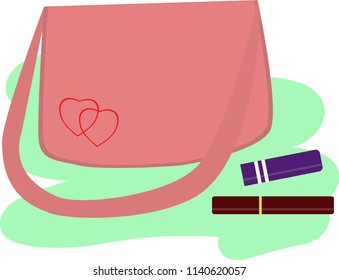 Women's bag in flat style
