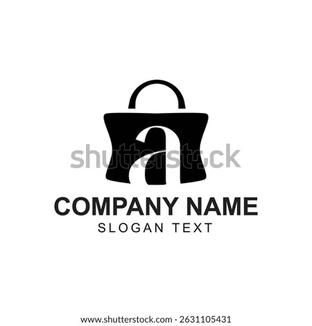 Women's bag logo with negative space letter a