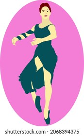 Women's Ballet Vector Flat Illustration