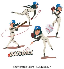 Women's baseball  collection - vector illustration