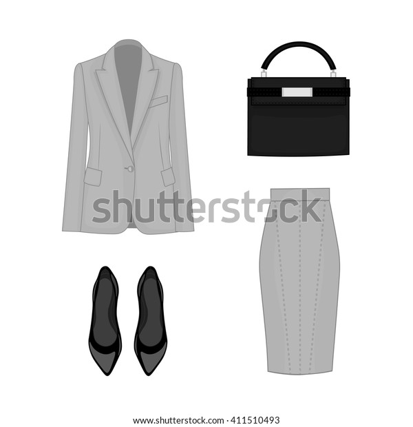 Womens Basic Wardrobe Set Dress Shoes Stock Vector Royalty Free