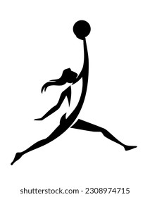 Women's Basketball Abstract Sport Design