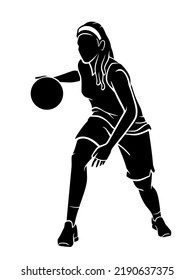 Women's Basketball Front Pose Silhouette