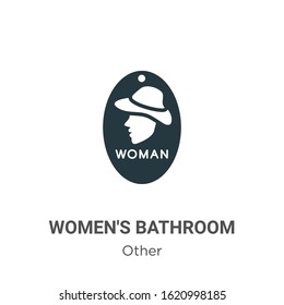 Women's bathroom glyph icon vector on white background. Flat vector women's bathroom icon symbol sign from modern other collection for mobile concept and web apps design.