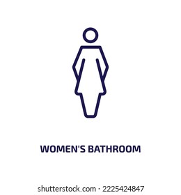 women's bathroom icon from other collection. Thin linear women's bathroom, bathroom, cosmetic outline icon isolated on white background. Line vector women's bathroom sign, symbol for web and mobile