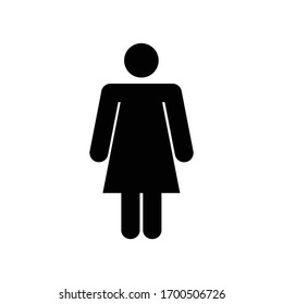 Women's Bathroom Sign . Vector Design Isolated On White Background. Woman Sign Or Symbol. 