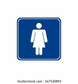 Women's Bathroom Sign Vector Design Isolated On White Background 