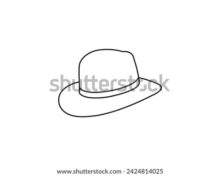 Women's beach hat linear icon. Thin line illustration. Vector illustration sun cap on white background. vector sign symbol. Flat vector illustration isolated on white background. EPS 10.