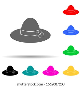 women's beach hat multi color style icon. Simple glyph, flat vector of summer pleasure icons for ui and ux, website or mobile application