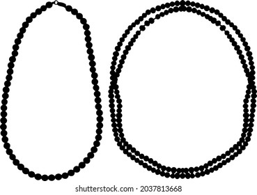 Womens beads in a set. Vector image.