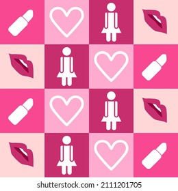 Schönheit und Kosmetik für Frauen nahtlos für Geschenkhintergrund.