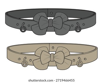 Plantilla de maqueta de diseño de Vector de dibujo plano de cinturón para mujer.