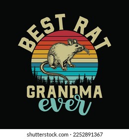 Womens Best Rat Grandma Ever Retro Design Funny Mother's Day