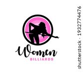 Women's billiards sport modern logo design