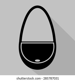 Women's black cross-body bag icon. Vector illustration