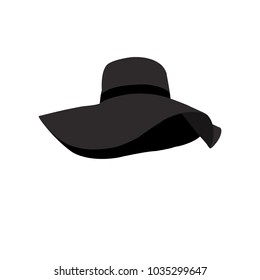 Women's black hat icon illustration