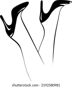 Women's Black Shoes Vector Illustration