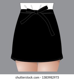 Women's Black Short Apron Vector 
for Template