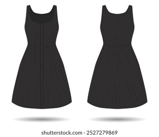 Women's black sleeveless dress mockup