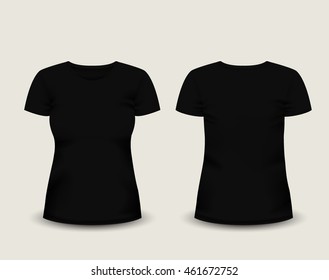 Download Black T Shirt Back Female High Res Stock Images Shutterstock