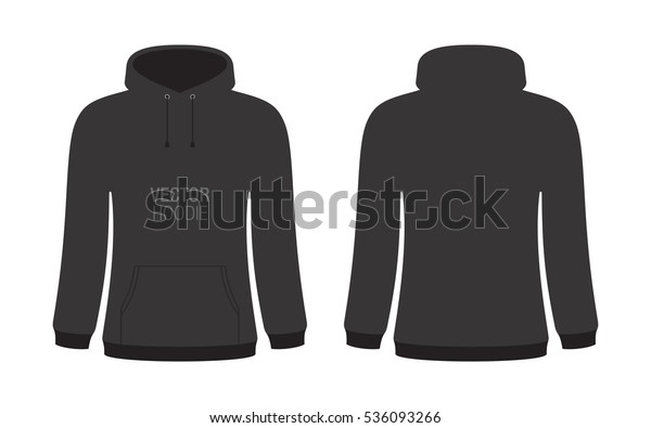 Womens Black Vector Hoodie Template Isolated Stock Vector (Royalty Free ...
