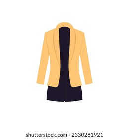 Womens blazer illustration, women blazer suit icon, flat design style