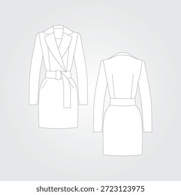 Womens Blazer longsleeve Pattern illustration