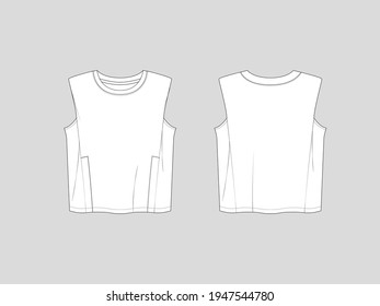 Women's Blouse Technical Drawing Details