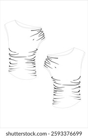 
Women's blouse, twist, woman, Fashion Illustration, long sleeve, short sleeve, flounce, frill, Vector, CAD, Technical Drawing, Flat drawing.