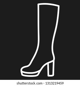 Women's boot outlined icon on background