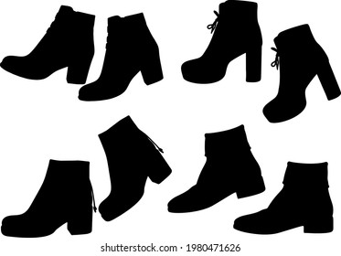 Las mujeres botas y botas de tobillo en un set.