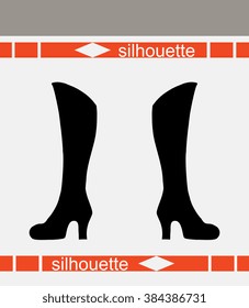 Women's boots. Beautiful silhouettes vector illustration. 
Business, footwear, fashion concept.