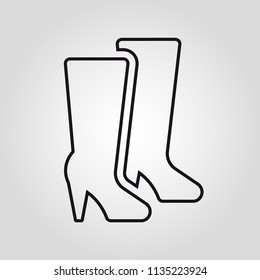 Women's boots isolated linear vector icon 