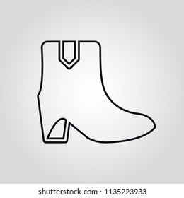 Women's boots isolated linear vector icon 