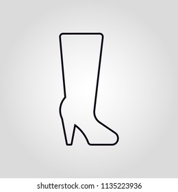 Women's boots isolated linear vector icon 
