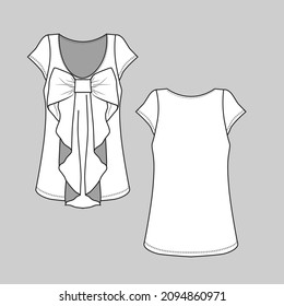 Womens Bow Front Ruffles Top Cap Stock Vector (Royalty Free) 2094860971 ...