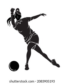 Women's Bowling, Sport Action Silhouette